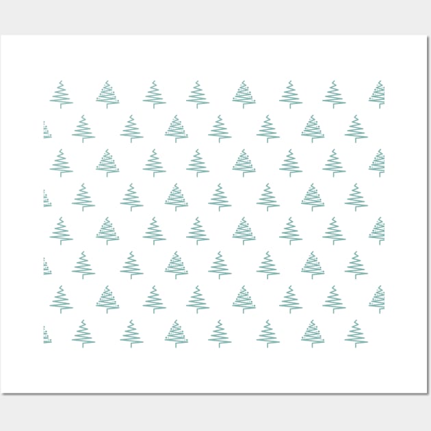 Christmas Trees Illustration Wall Art by Hispaniola-Fineart